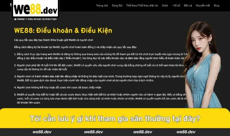 We88 36 Lưu ý cần phải nhớ kỹ khi chơi tại nhà cái này